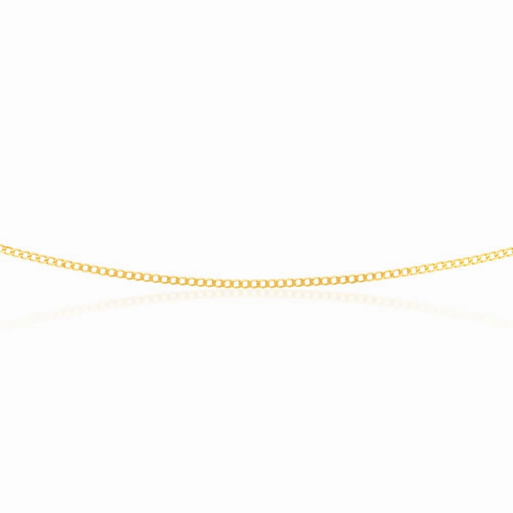 9ct Yellow Gold 50 Gauge Tight Curb 51cm Chain