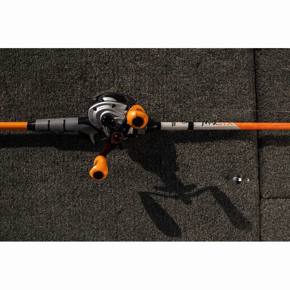 Abu Garcia MAX4STX Low Profile Baitcast Fishing Reel Right Hand Retrieve - 5 1 Bearings, 15lb Drag, Lightweight Graphite Frame