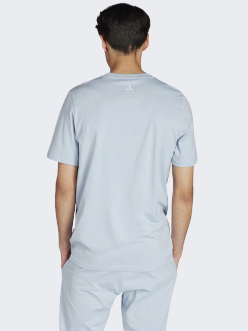 Adidas Essentials Large Logo Men Sportswear T-Shirt Wonder Blue