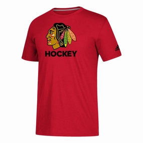 Adidas Men’s Chicago Blackhawks Hockey Club Go To Performance Tee
