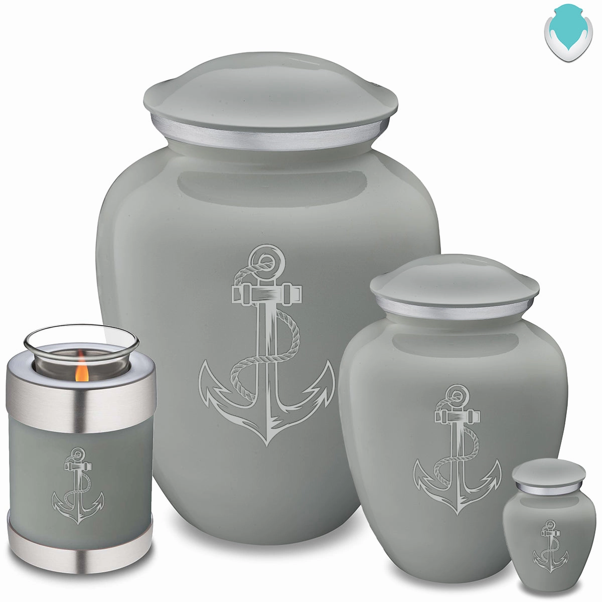 Adult Embrace Slate Grey Anchor Cremation Urn