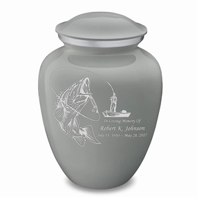 Adult Embrace Slate Grey Fishing Cremation Urn