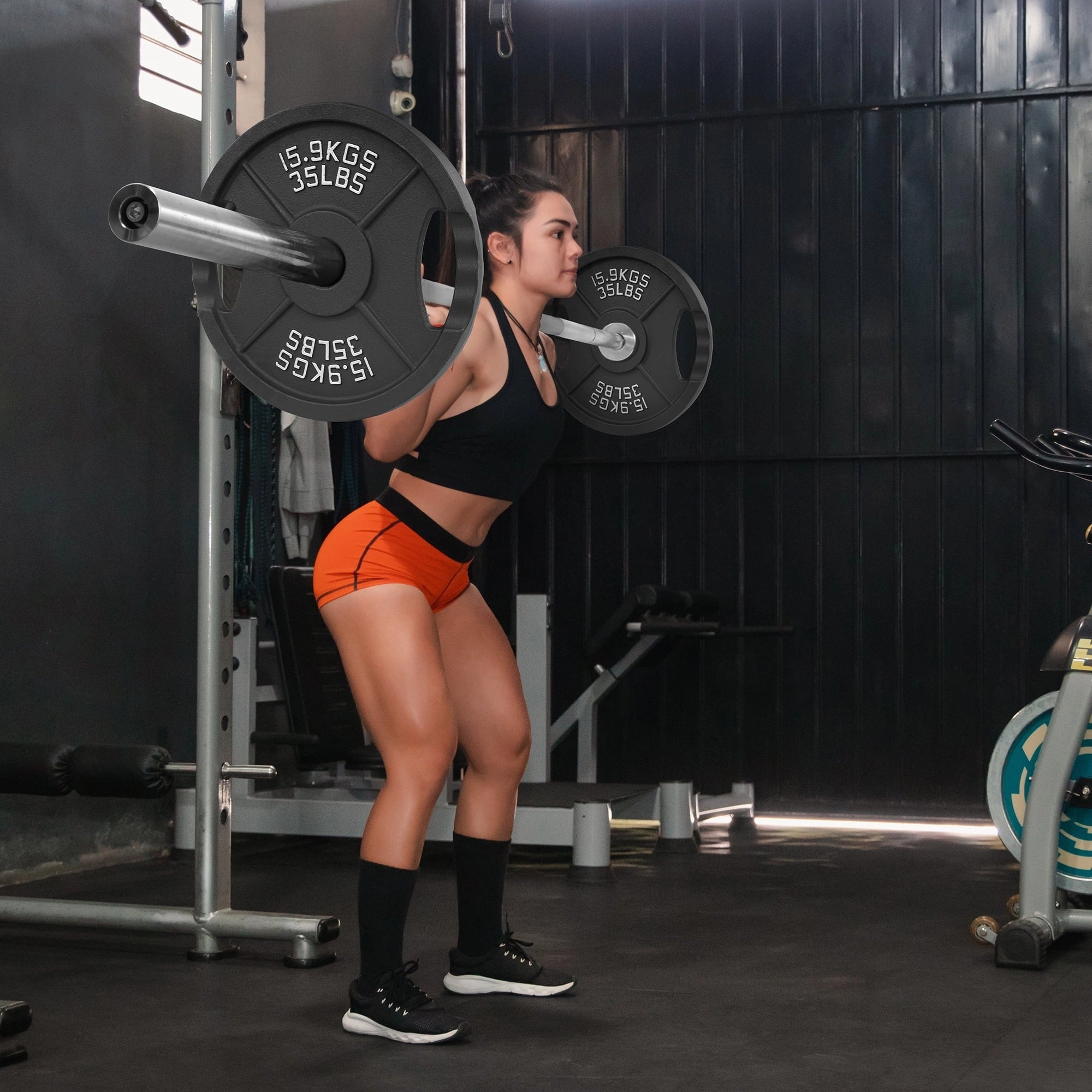 BalanceFrom 2INRC-35P Classic Cast Iron Weight Plates for Strength Training, 2" 35-Pound Pair