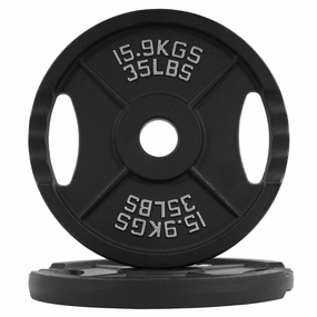BalanceFrom 2INRC-35P Classic Cast Iron Weight Plates for Strength Training, 2" 35-Pound Pair