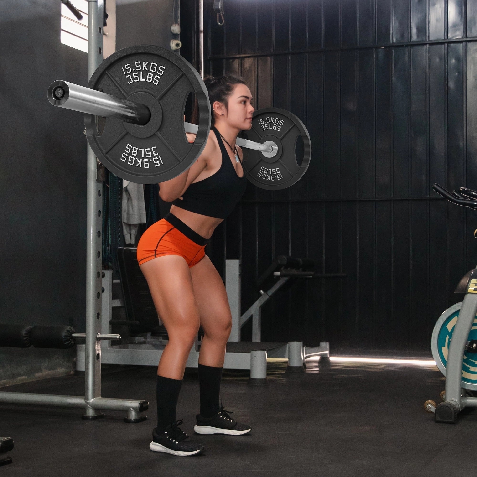 BalanceFrom 2INRC-35P Classic Cast Iron Weight Plates for Strength Training, 2" 35-Pound Pair