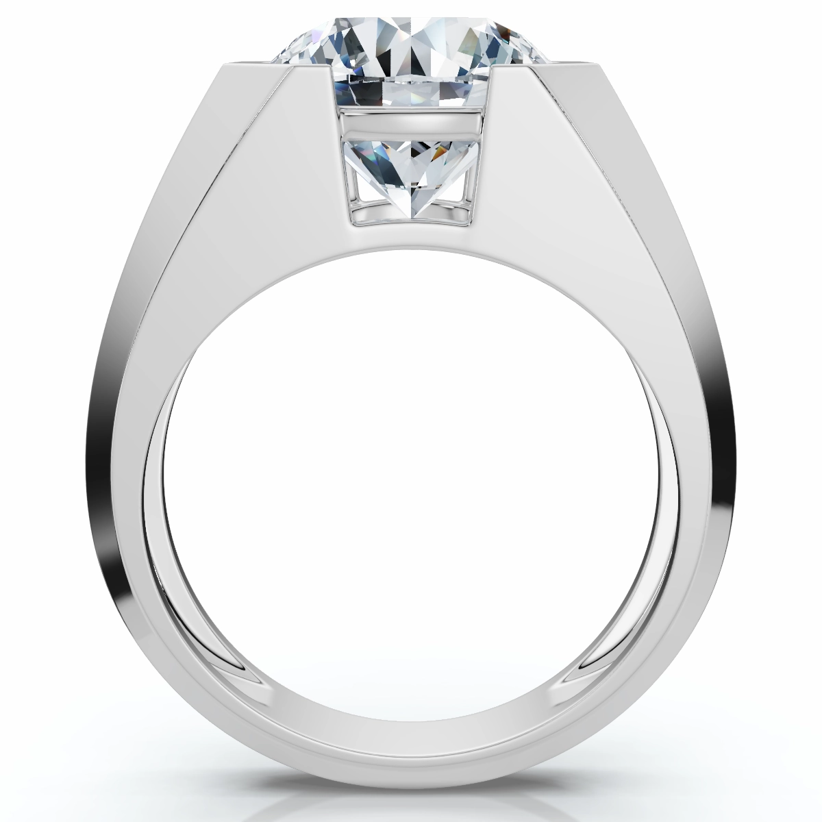 Certified 5Ct Elon Signature Men's Bezel Diamond Ring 14k Gold or Pt Lab Grown