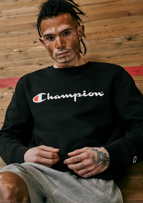 Champion Men’s Script Crew Black