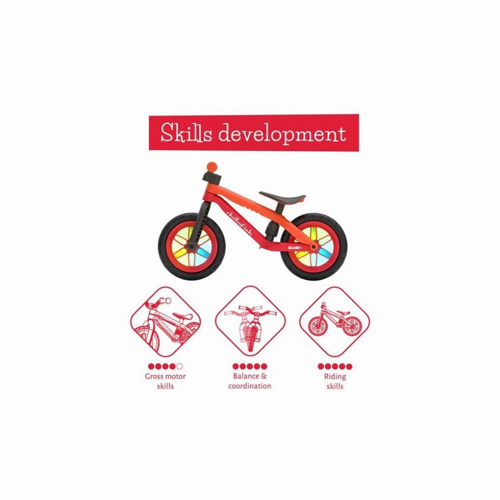 Chillafish BMXie Glow Lightweight Balance Bike Light-Up Wheels Airless Rubberskin Tires