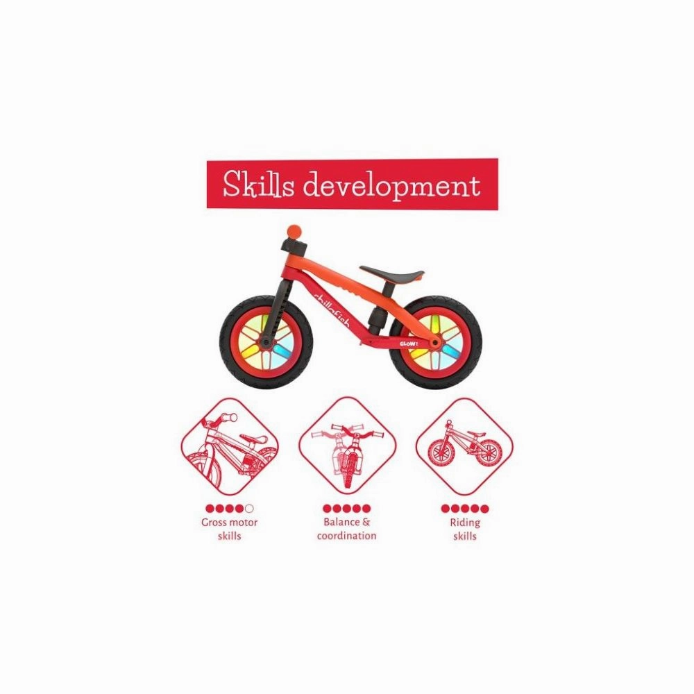 Chillafish BMXie Glow Lightweight Balance Bike Light-Up Wheels Airless Rubberskin Tires