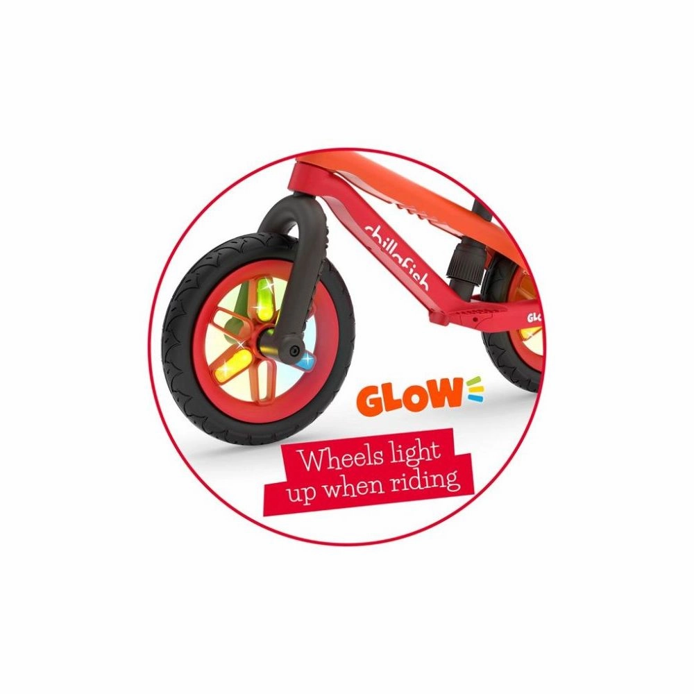 Chillafish BMXie Glow Lightweight Balance Bike Light-Up Wheels Airless Rubberskin Tires