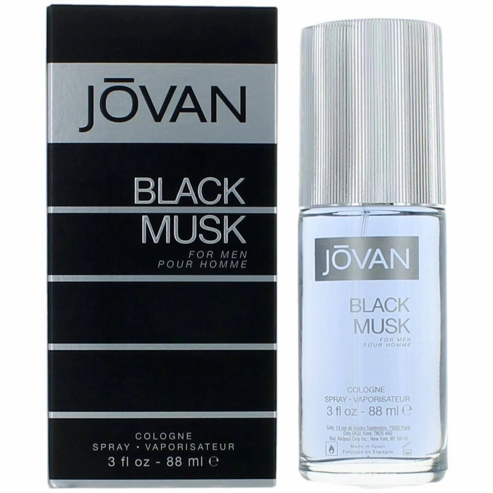 Coty Men's Cologne Spray - Jovan Black Musk with Sensual and Dark Fragrance, 3 oz