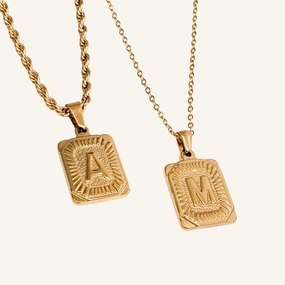 Couple's Initial Vintage Necklaces
