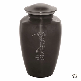 Custom Engraved Golfer Cremation Urn
