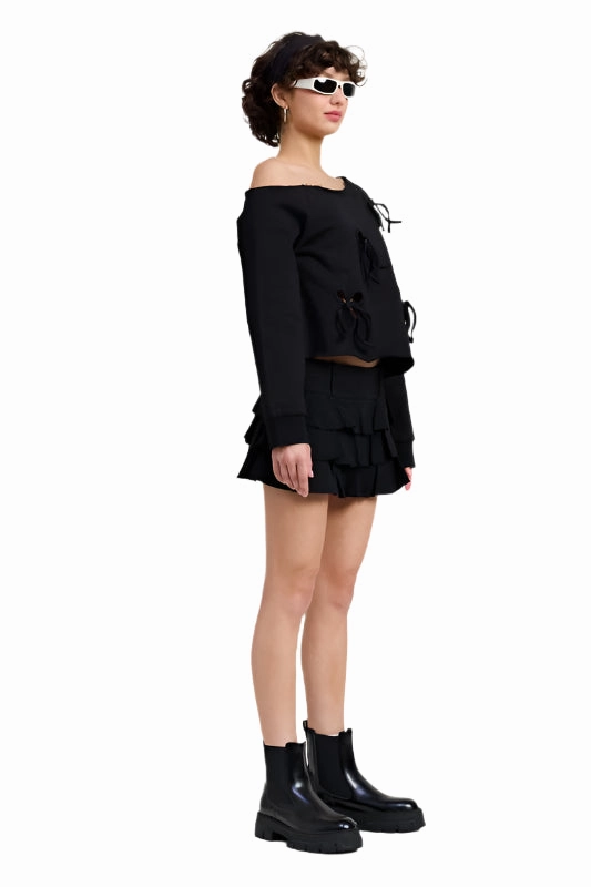 Emory Park ONE SHOULDER FRENCH TERRY SWEATSHIRT WITH CUTOUT DETAIL
