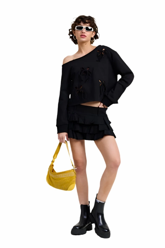 Emory Park ONE SHOULDER FRENCH TERRY SWEATSHIRT WITH CUTOUT DETAIL