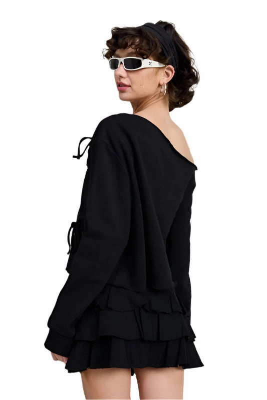 Emory Park ONE SHOULDER FRENCH TERRY SWEATSHIRT WITH CUTOUT DETAIL