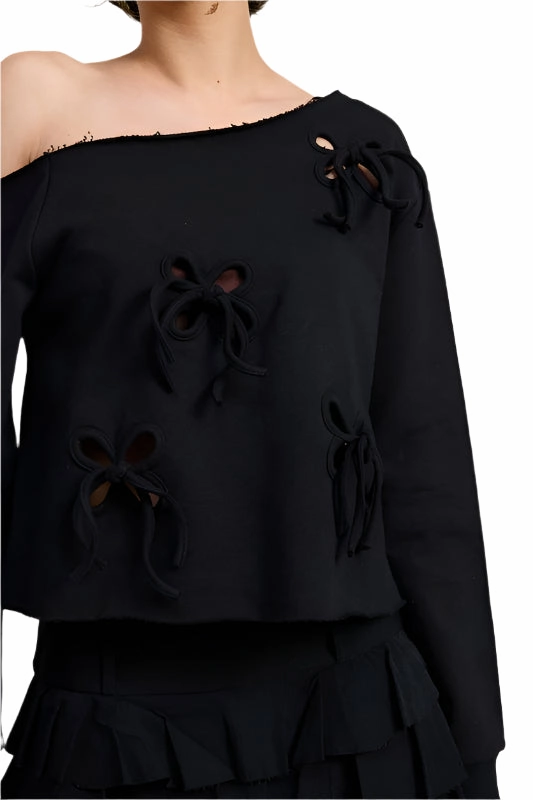Emory Park ONE SHOULDER FRENCH TERRY SWEATSHIRT WITH CUTOUT DETAIL