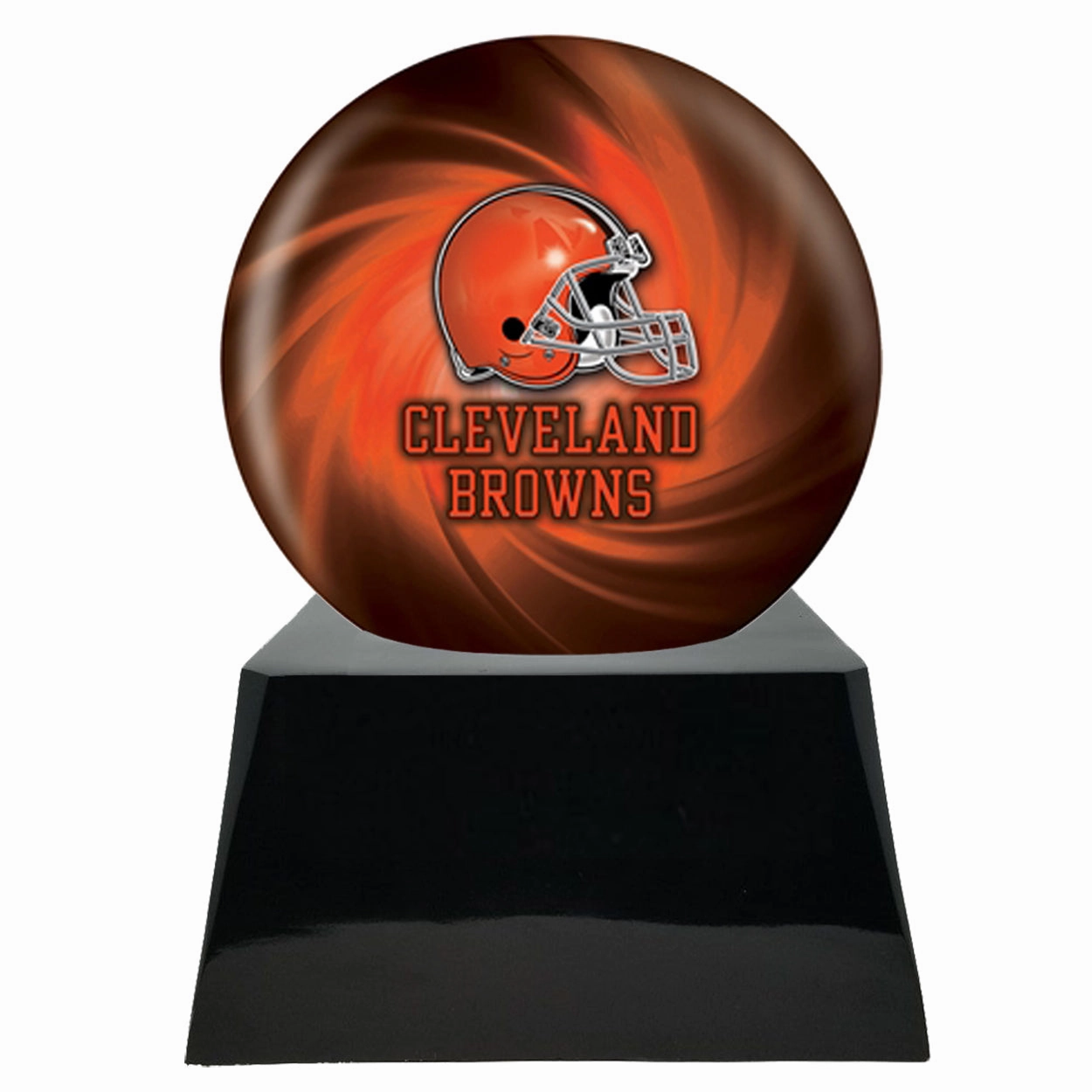 Football Cremation Urn with Optional Cleveland Browns Ball Decor and Custom Metal Plaque