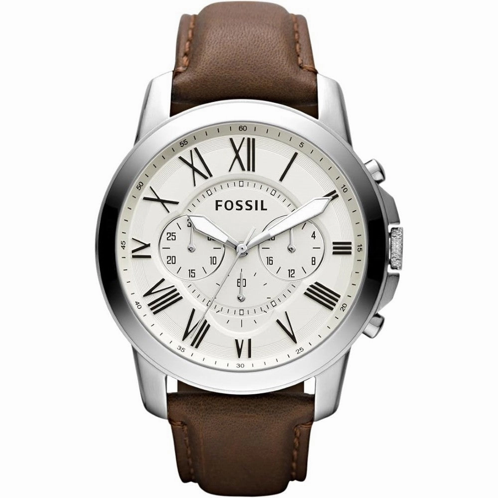 Fossil  FS4735 Grant Men's Watch with Chronograph Display and Genuine Leather or Stainless Steel Band