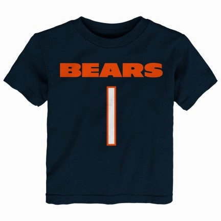 Infant Justin Fields Chicago Bears Navy Mainliner Name And Number Shirt