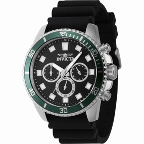 Invicta Men's Chronograph Watch - Pro Diver Green and Silver Tone Bezel Strap | 46086