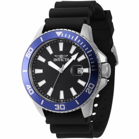 Invicta Men's Quartz Watch - Pro Diver Blue and Silver Tone Bezel Strap | 46089