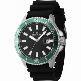 Invicta Men's Quartz Watch - Pro Diver Date Green/Silver Tone Bezel Black Dial | 46129