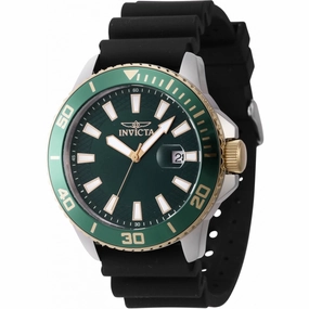 Invicta Men's Quartz Watch - Pro Diver Green Dial Black Silicone Strap | 46093