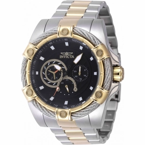 Invicta Men's Watch - Bolt Quartz Day-Date Black Dial Two Tone Bracelet | 46871