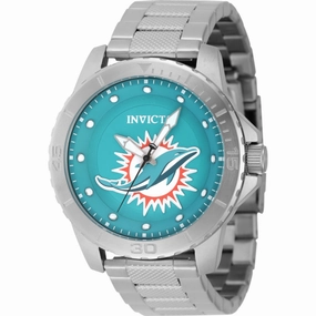 Invicta Men's Watch - NFL Miami Dolphins Light Blue Dial Silver Tone Bracelet | 48087