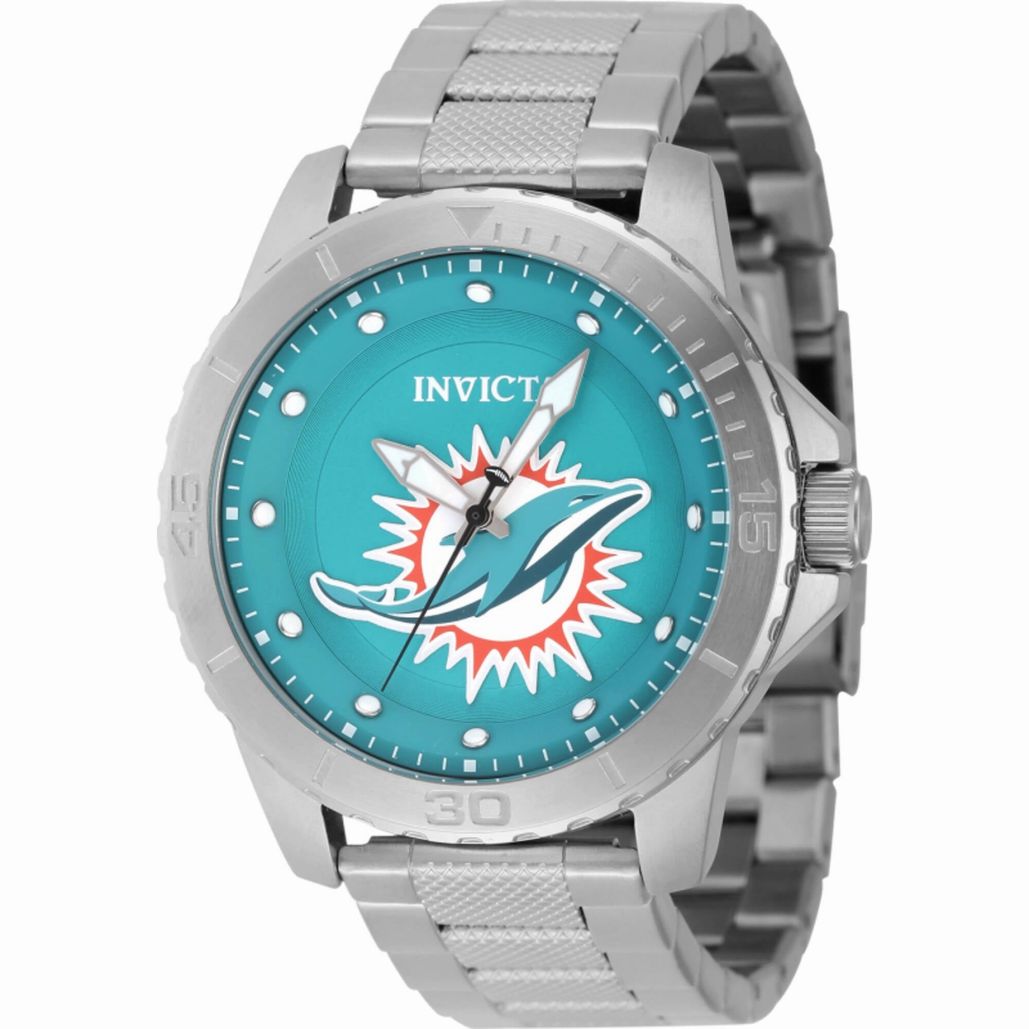 Invicta Men's Watch - NFL Miami Dolphins Light Blue Dial Silver Tone Bracelet | 48087