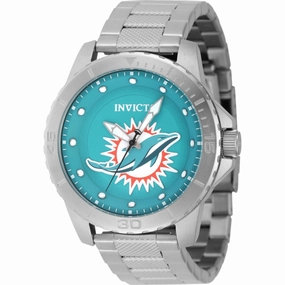 Invicta Men's Watch - NFL Miami Dolphins Light Blue Dial Silver Tone Bracelet | 48087