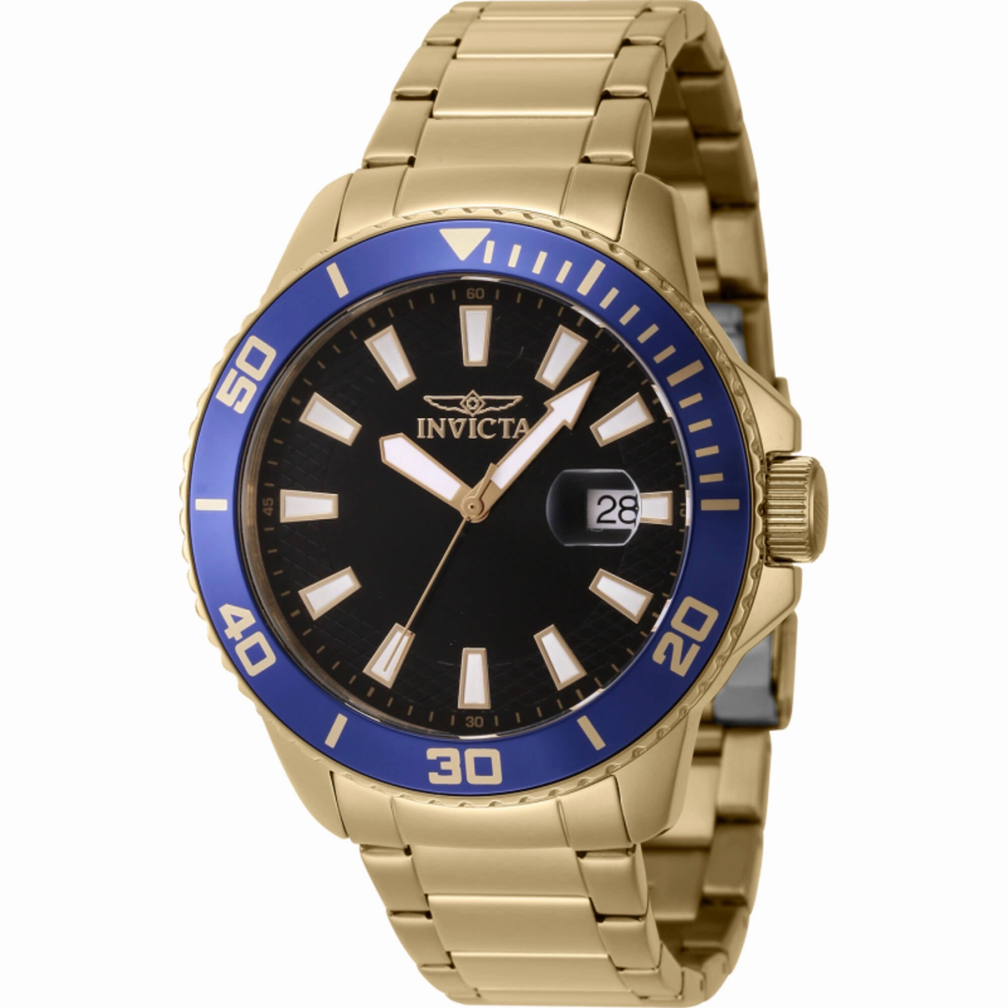 Invicta Men's Watch - Pro Diver Quartz Black Dial Stainless Steel Bracelet | 46068