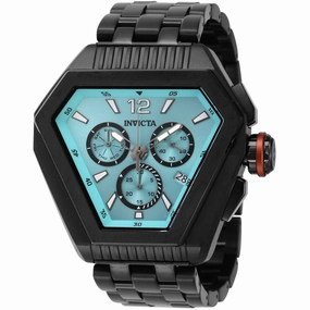 Invicta Men's Watch - Speedway Chronograph Turquoise Dial Black Bracelet | 46102