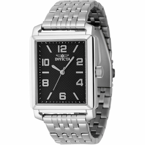 Invicta Men's Watch - Vintage Quartz Black Dial Stainless Steel Bracelet | 46659