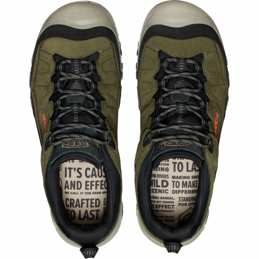 KEEN 1029003 Targhee IV Waterproof Hiking Shoes Dark Olive/Gold Flame Size 9 Wide