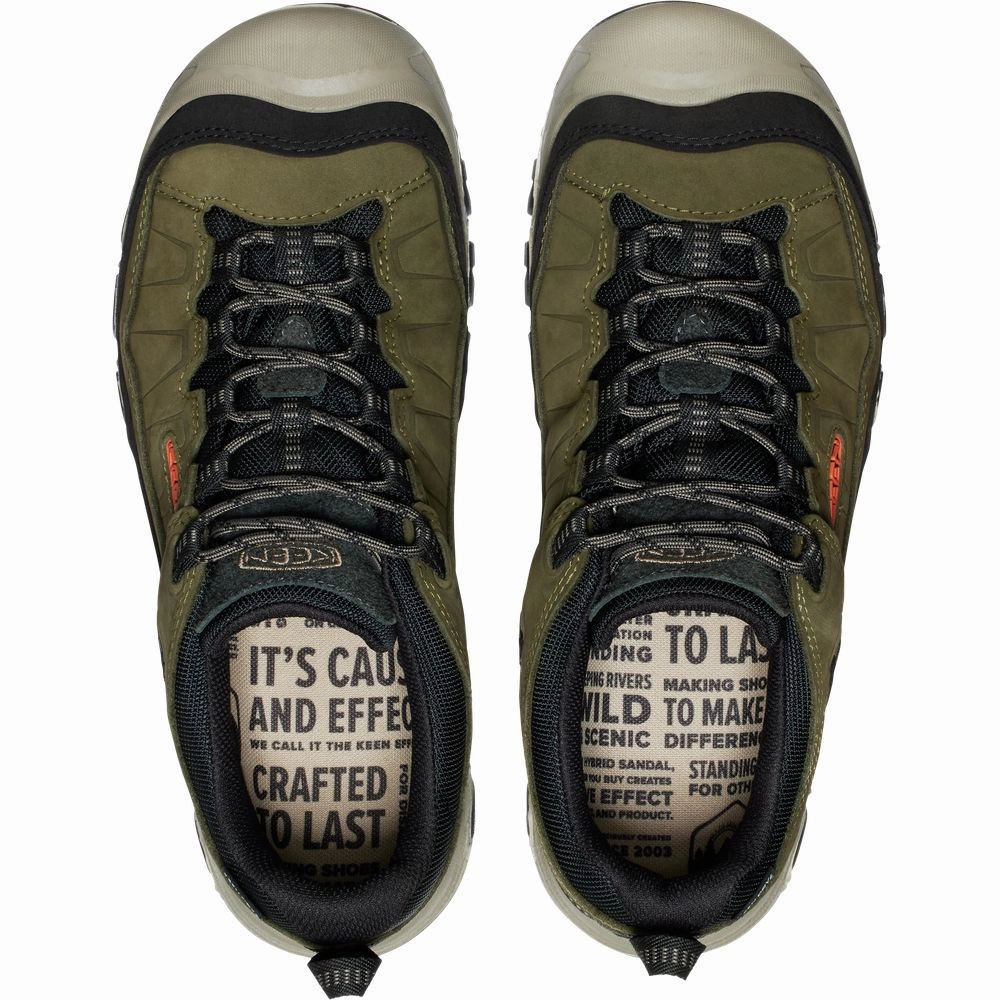 KEEN 1029003 Targhee IV Waterproof Hiking Shoes Dark Olive/Gold Flame Size 9 Wide