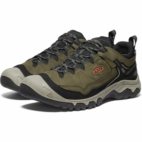 KEEN 1029003 Targhee IV Waterproof Hiking Shoes Dark Olive/Gold Flame Size 9 Wide