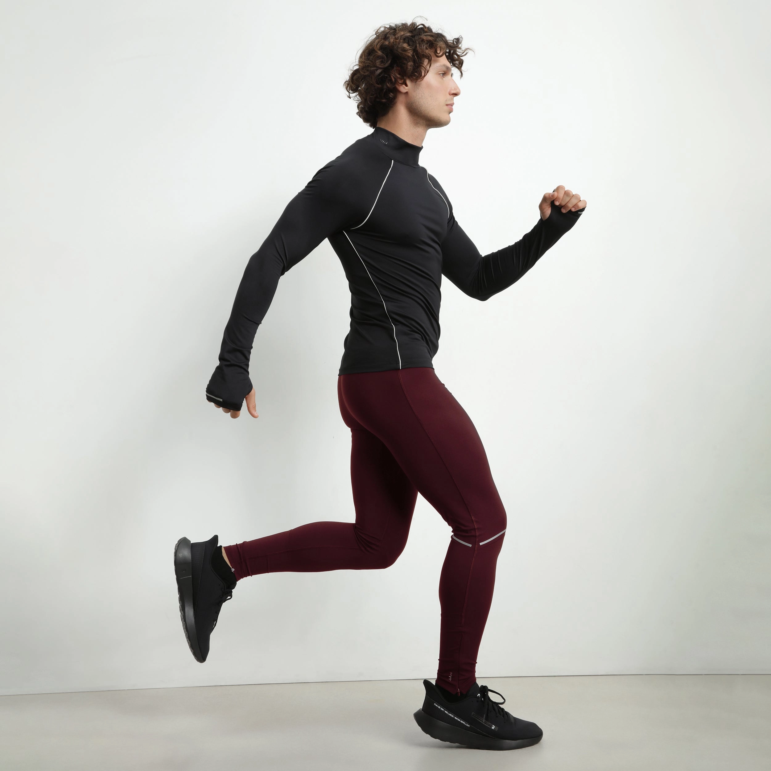 Legging de sport ajustable homme en microfibre Bordeaux Dim Move