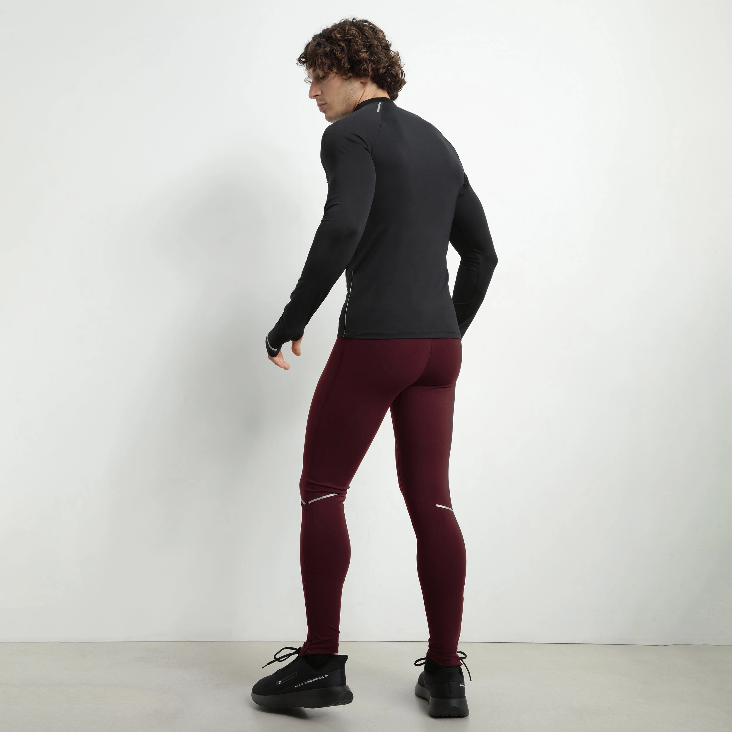 Legging de sport ajustable homme en microfibre Bordeaux Dim Move