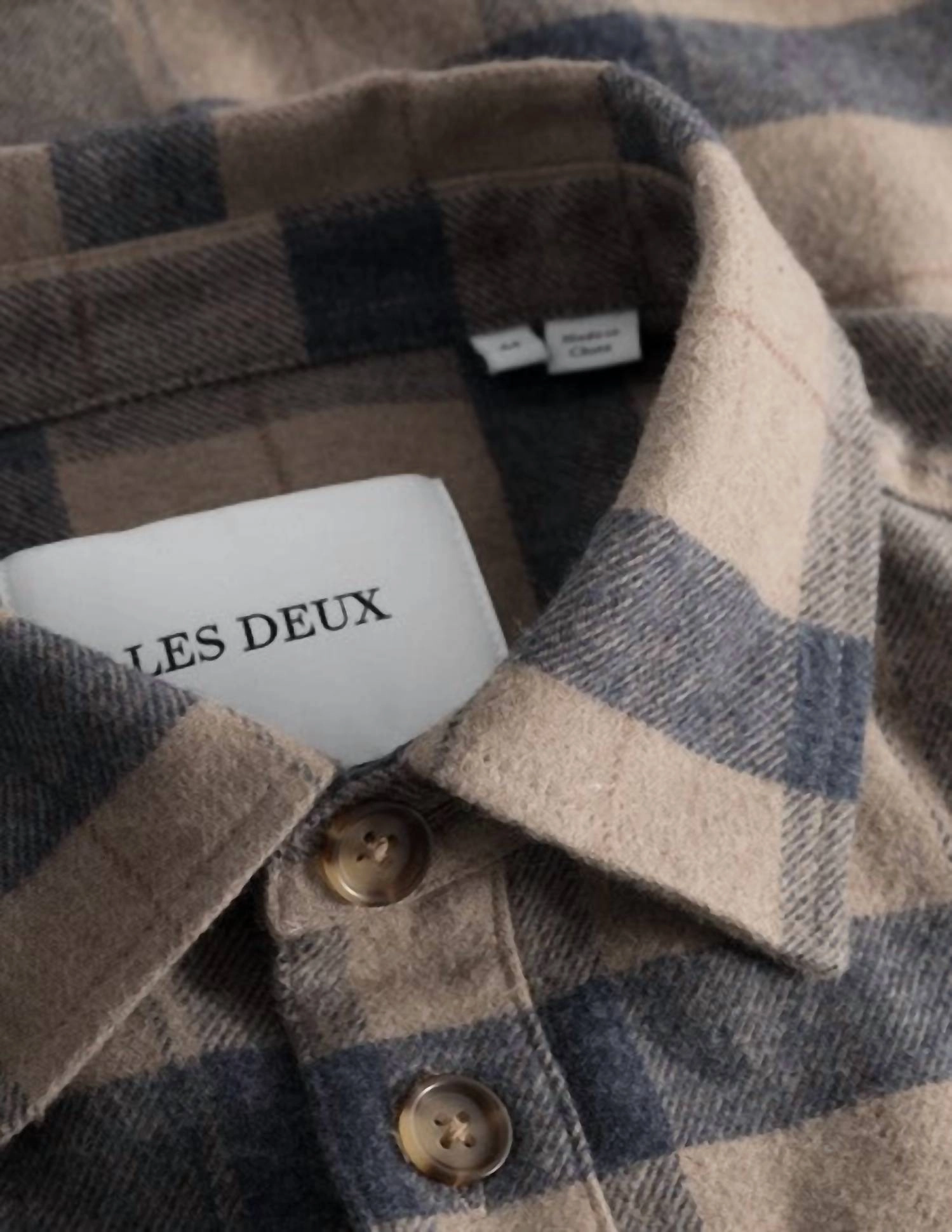 Men's Lennon Flannel Check Overshirt In Desert Taupe/dark Navy
