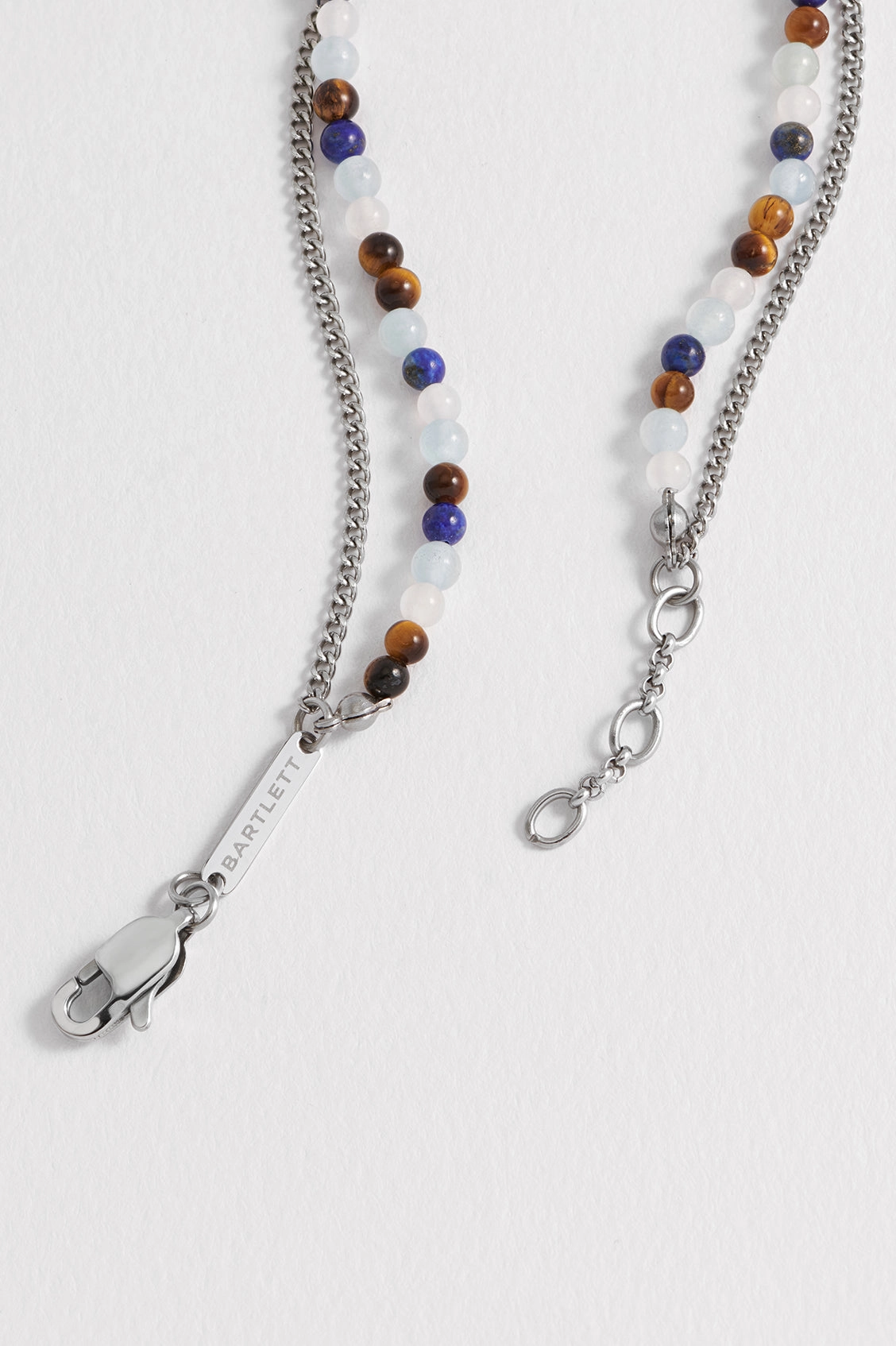 Men's Mixed Gemstone and Chain Duo Bracelet