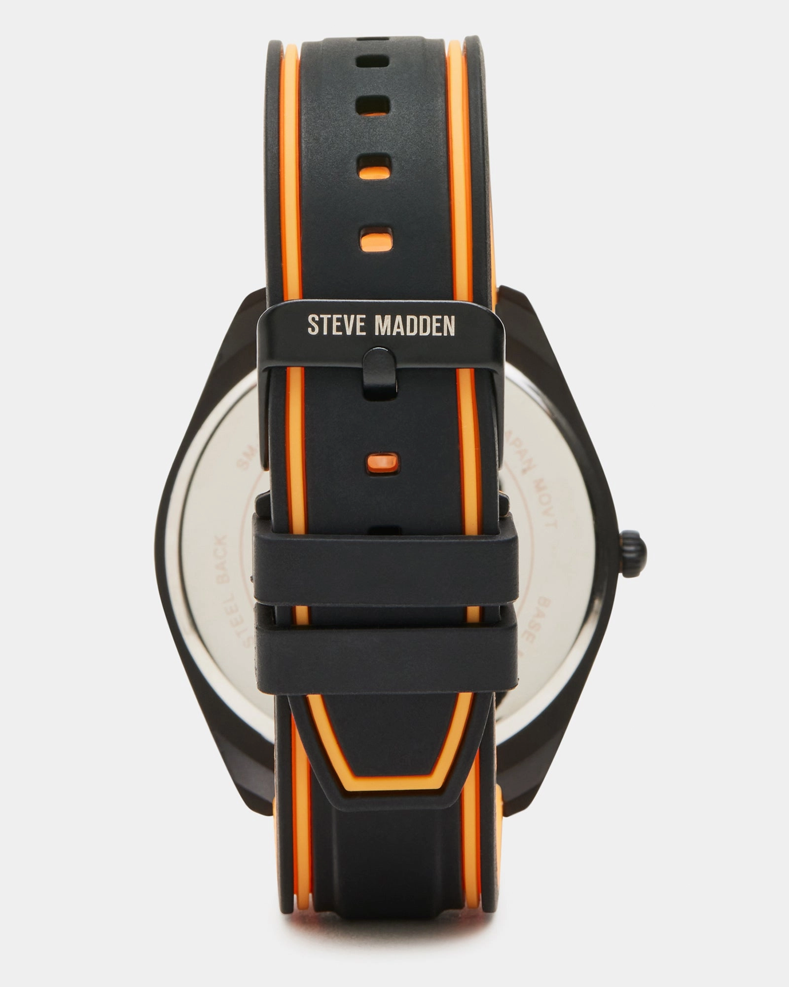 MEN'S SILICONE WATCH BLACK/ORANGE