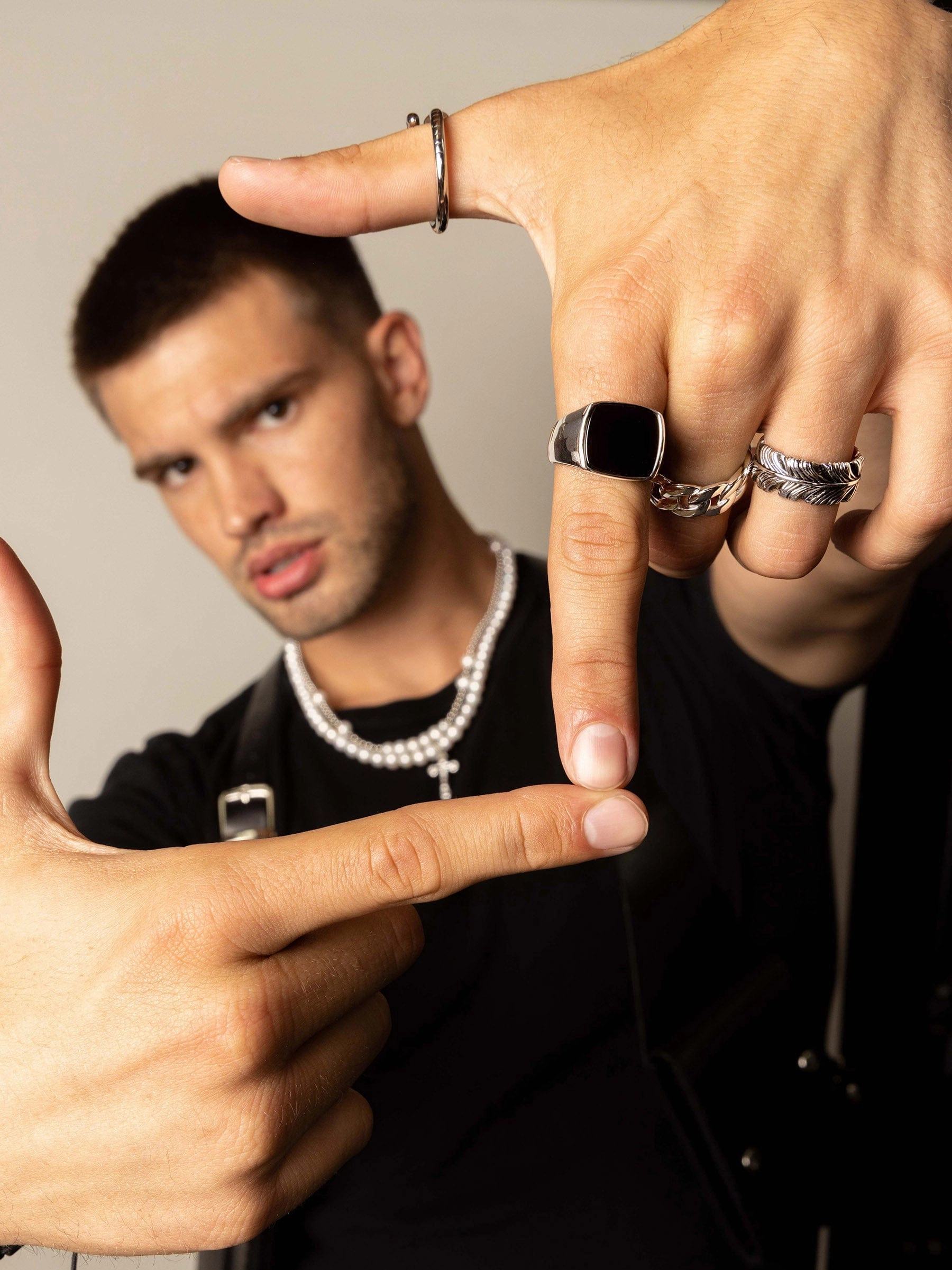 Men's Silver Feather Ring