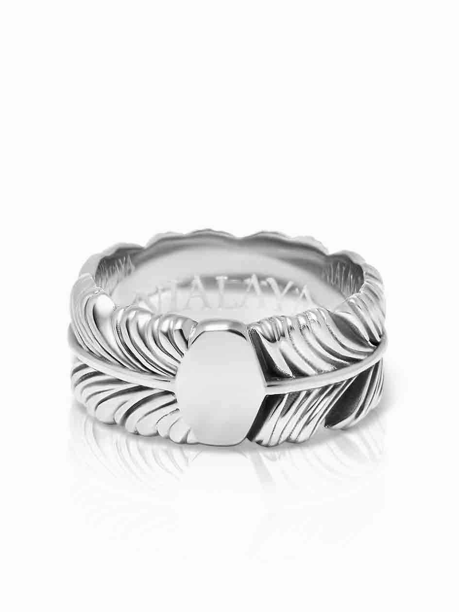 Men's Silver Feather Ring