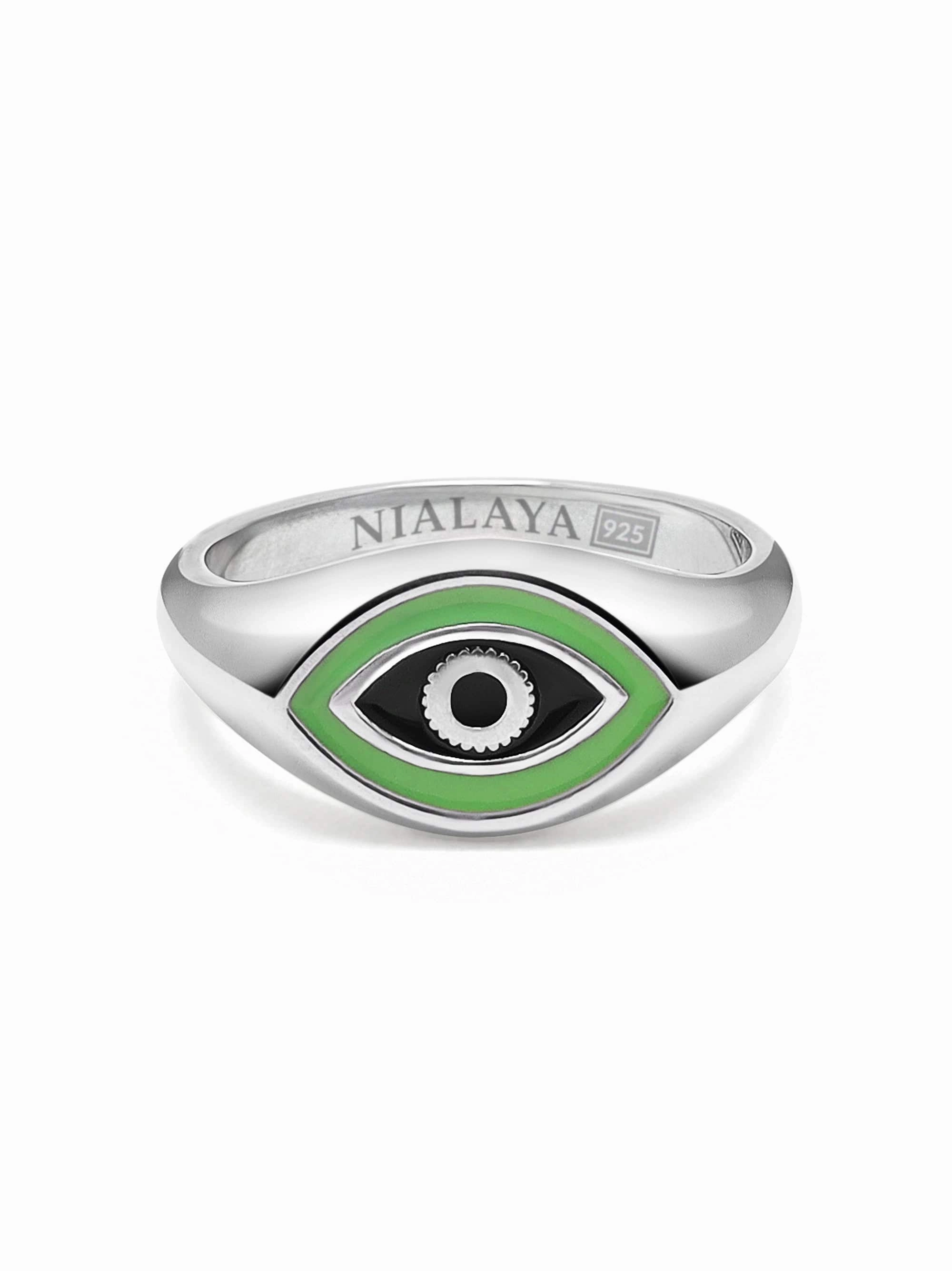 Men's Sterling Silver Evil Eye Signet Ring