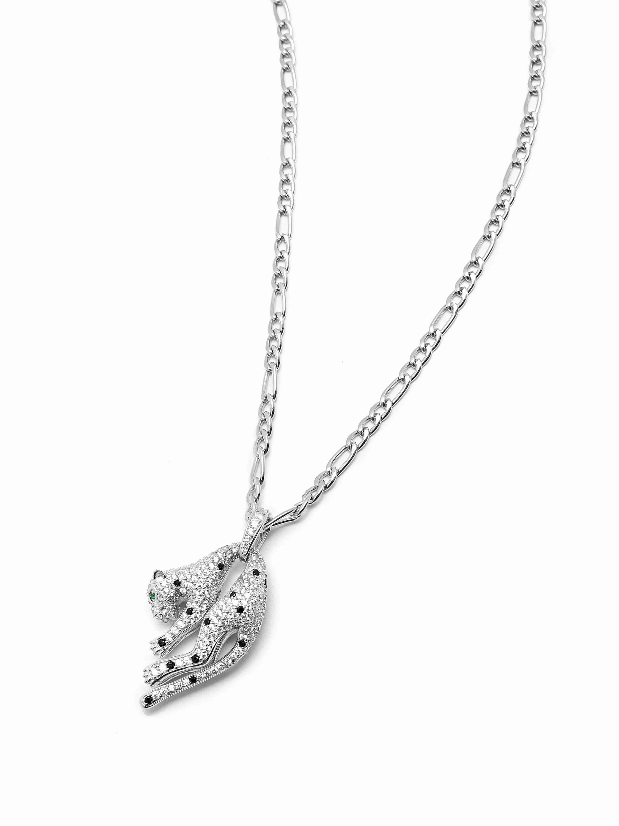 Men's Sterling Silver Panther Necklace