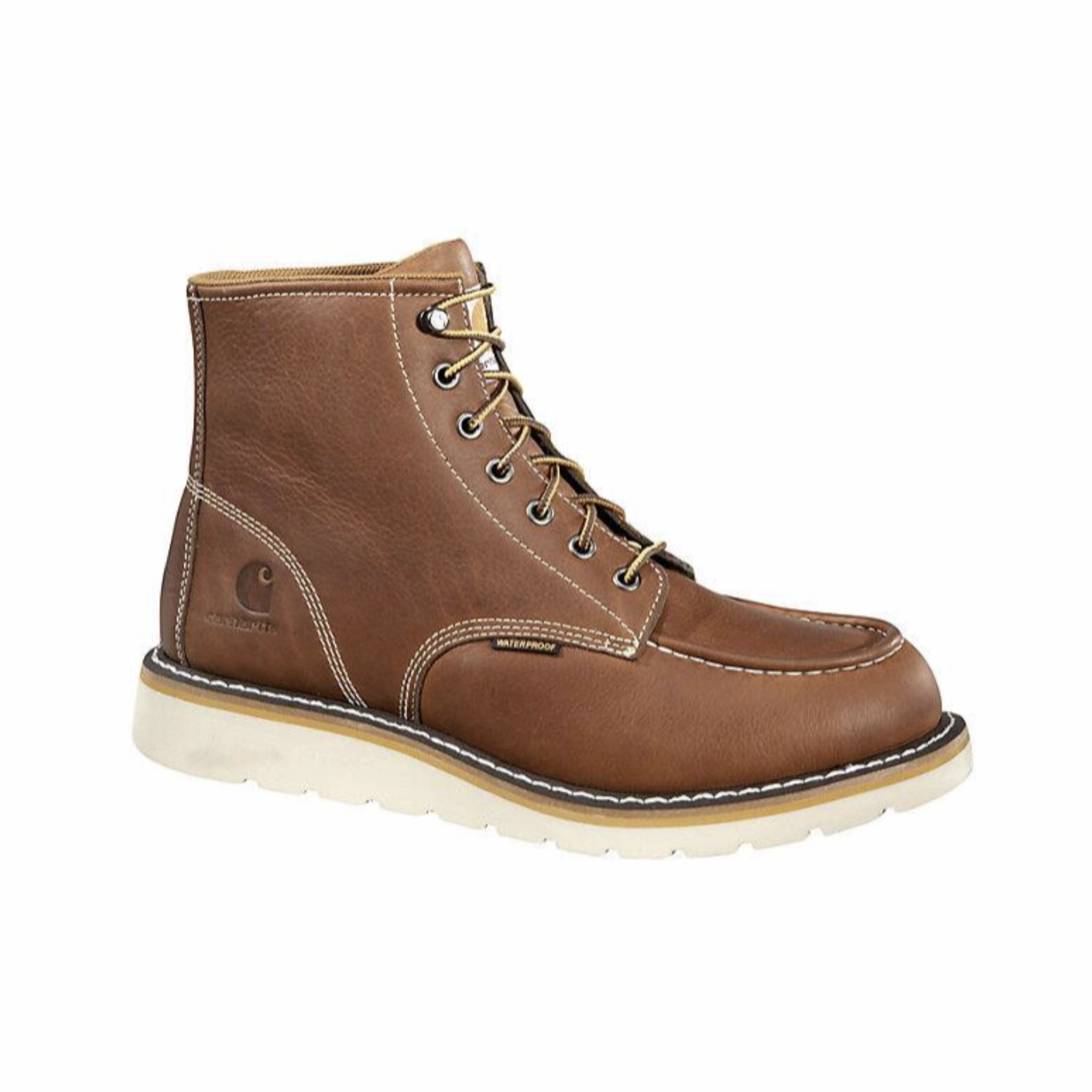 Men's Waterproof 6-inch Moc Toe Wedge Boot - Soft Tan (Regular Width)