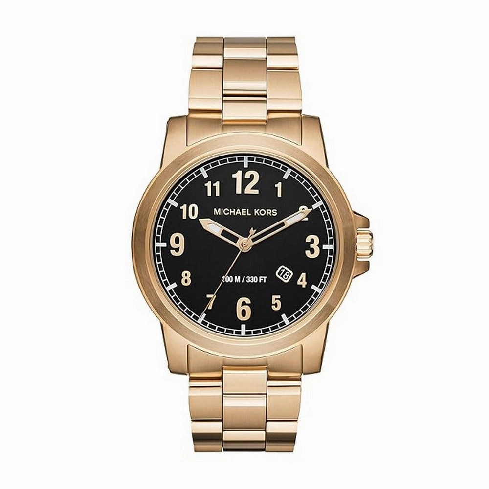 Michael Kors Paxton Black Dial Men's Gold Tone Watch MK8555
