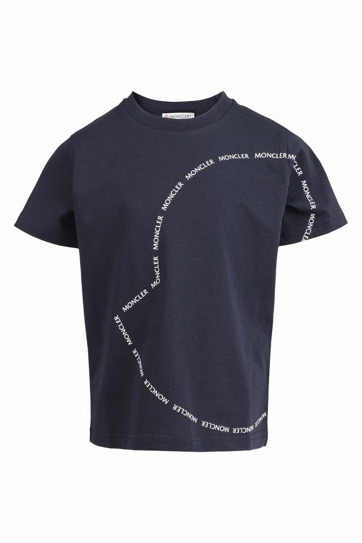 Moncler Enfant Logo Printed Crewneck T-Shirt